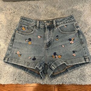 Pacsun Flower Embroidered Shorts